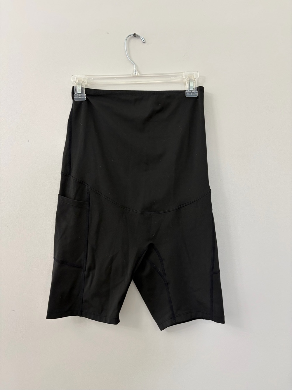 Black maternity Bike Shorts with Pockets